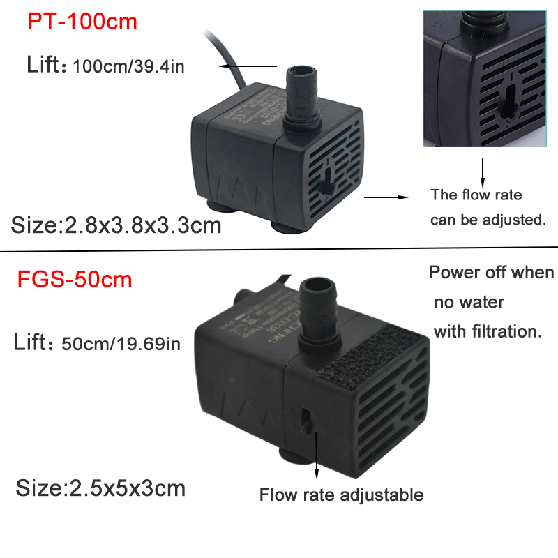 Ultra Quiet USB Aquarium Fish  - đánh giá và giá Water Pump Submersible Mini